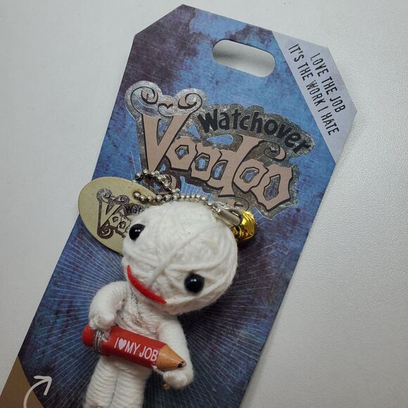 Watchover Voodoo Doll Keychain Love Your Job Lucky Charm - Picture 3 of 5